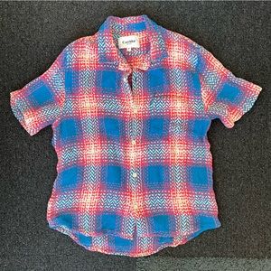 Corridor NYC men’s Short Sleeve Rumba Shirt - Size M Blue Red